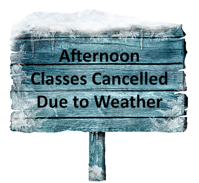 Wooden sign in winter