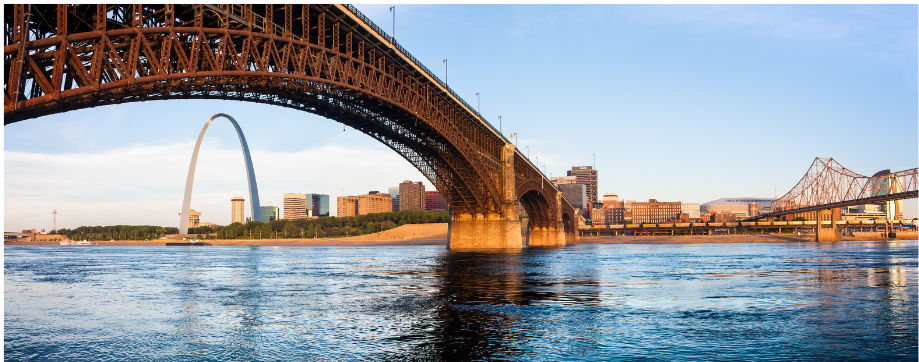 Bridges over the Mississippi river in St. Louis